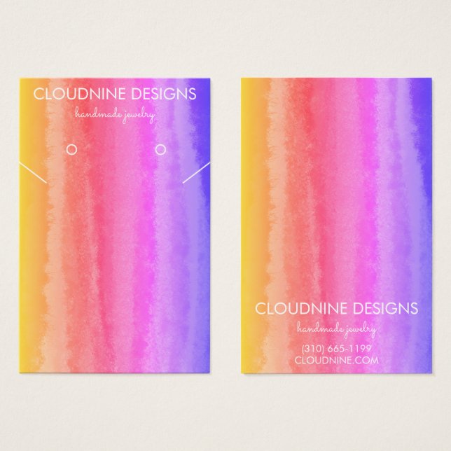 Carte d'affichage pour collier à bijoux à oreilles (Devant & derrière)