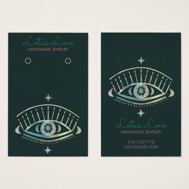 Carte d'affichage pour collier à bijoux à oreilles (Devant & derrière)