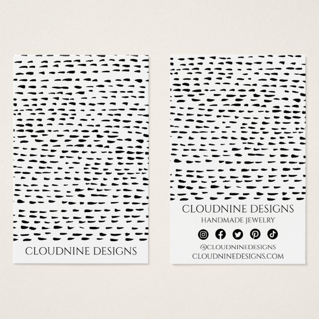 Carte d'affichage pour collier à oreille noire (Devant & derrière)