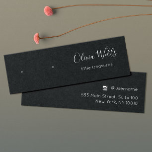 Carte d'affichage pour petit étui noir portant bij