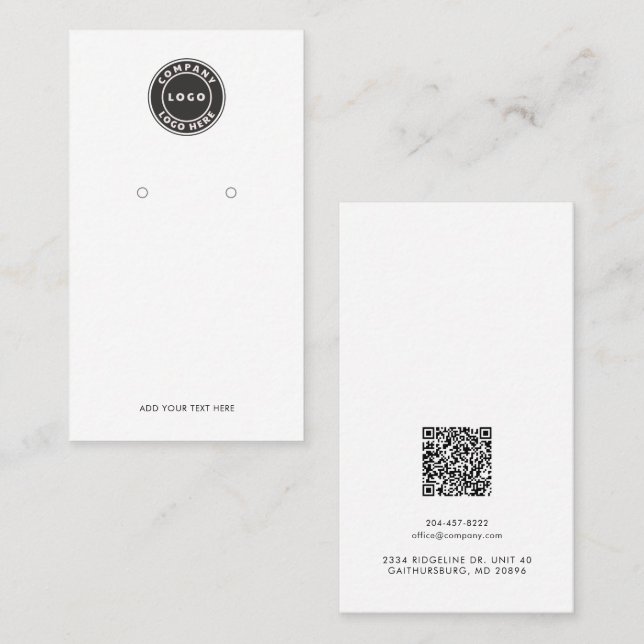 Carte d'affichage QR Code et logo d'entreprise (Devant / Derrière)