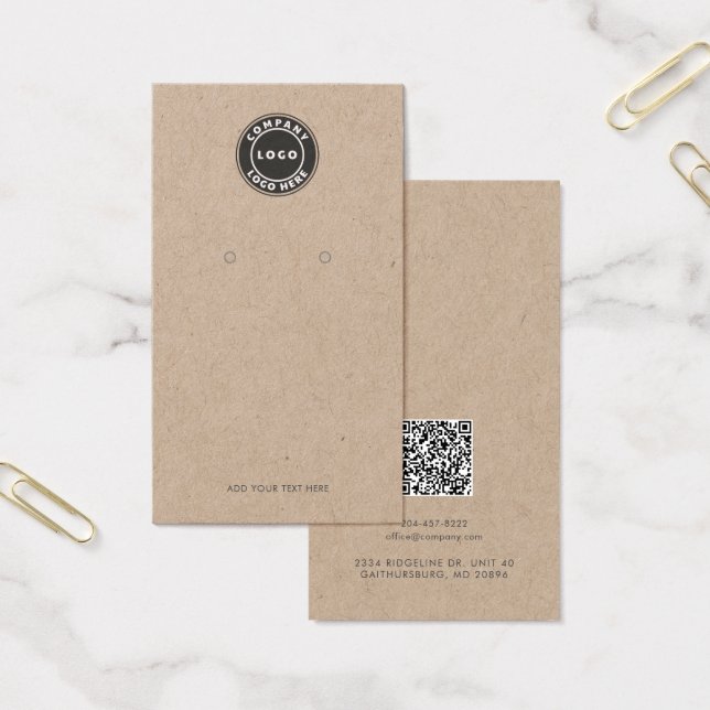 Carte d'affichage QR Code et logo d'entreprise (Bureau)