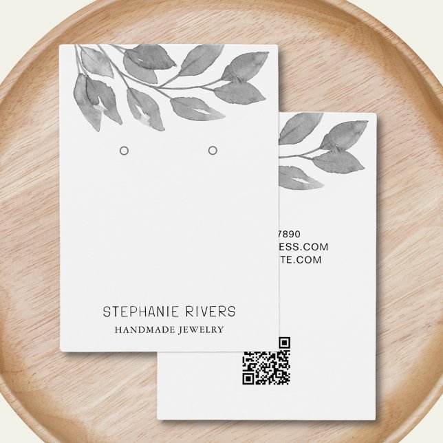 Carte d'affichage QR Code Grey Aquarelle (Créateur téléchargé)