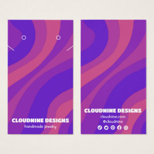 Carte d'affichage rétro Wave Earring Collier bijou