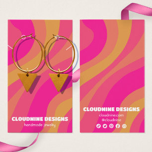 Carte d'affichage rétro Wave Earring Collier bijou