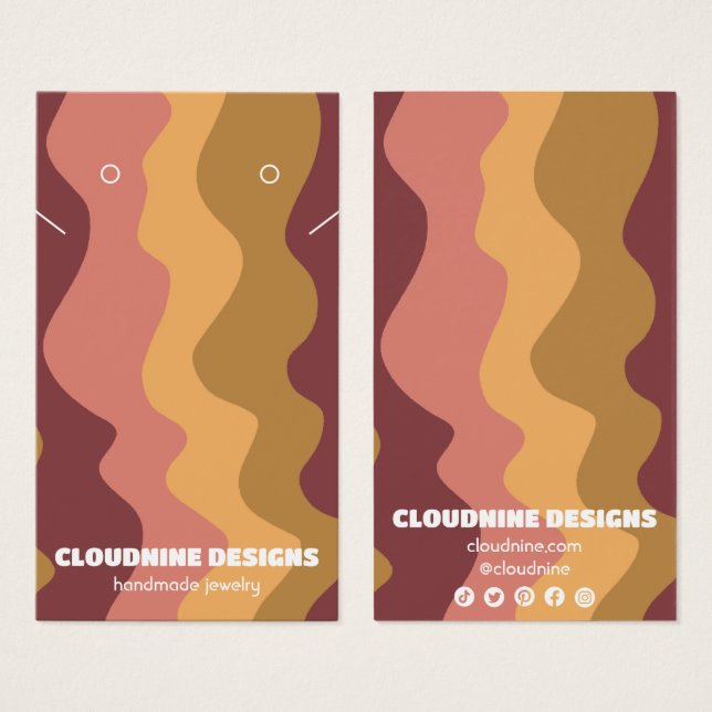 Carte d'affichage Retro Waves Earring Collier Bijo (Devant & derrière)