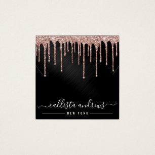 Carte d'affichage rose Gold Black Parties scintill