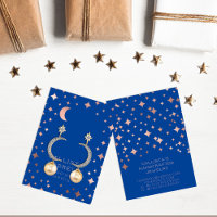 Carte d'affichage rose Gold Blue Stars Moon
