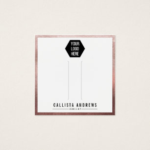 Carte d'affichage rose Gold White Border Logo