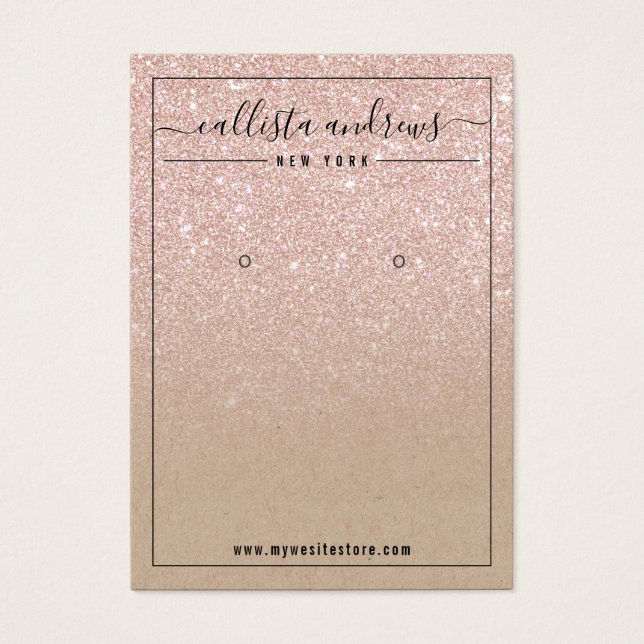 Carte d'affichage rose Parties scintillant or Kraf (Devant)