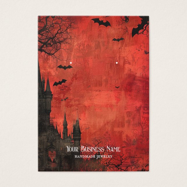 Carte d'affichage rouge noir gothique Halloween (Devant)