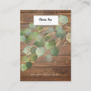 Carte d'affichage Rustic Greenery Gold Leaf