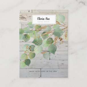 Carte d'affichage Rustic Greenery Gold Leaf