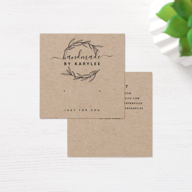 Carte d'affichage Rustic Laurel Leaf Stud oreille (Bureau)