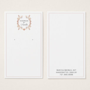Carte d'affichage Rustique Floral Oreille Bijoux