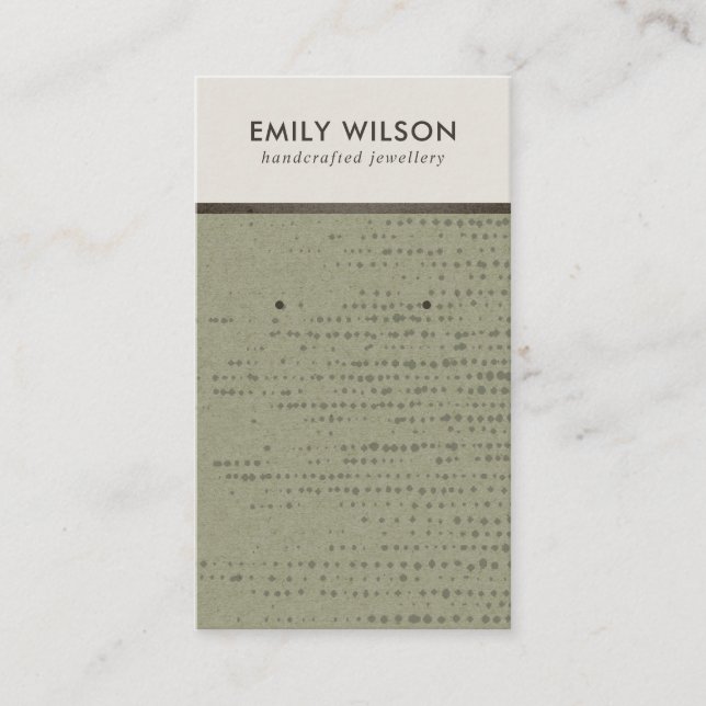 CARTE D'AFFICHAGE RUSTIQUE GREEN KRAFT WHITE STUD  (Devant)