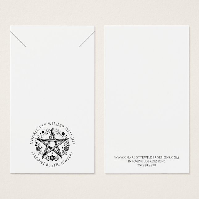 Carte d'affichage Rustique pour bijoux en collier (Devant & derrière)