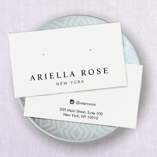 Carte d'affichage simple bijoux à oreille blanche