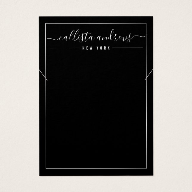 Carte d'affichage simple couleur noire blanche (Devant)