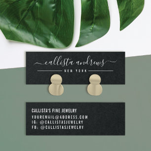 Carte d'affichage simple en noir de script noir