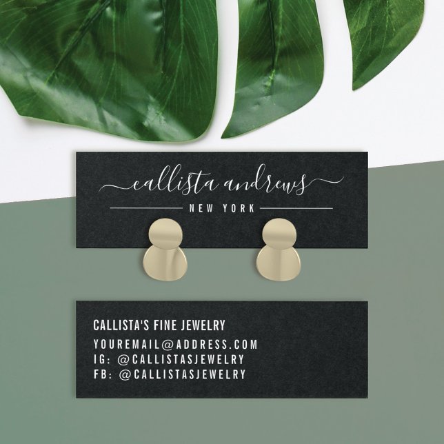 Carte d'affichage simple en noir de script noir (Créateur téléchargé)