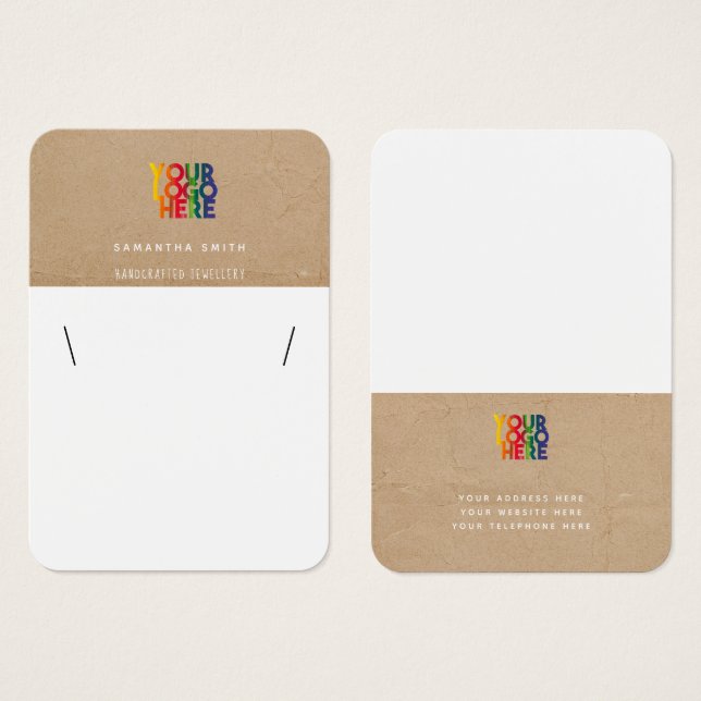 Carte d'affichage simple logo d'entreprise Kraft (Devant & derrière)