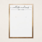 Carte d'affichage simple or blanc Cursive oreille