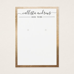 Carte d'affichage simple or blanc Cursive oreille