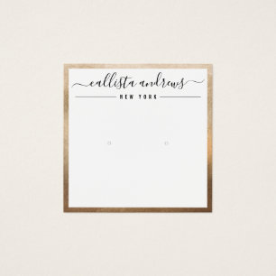 Carte d'affichage simple or blanc Cursive oreille