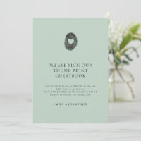 Carte d'affichage Simple Sage Green Thumbprint