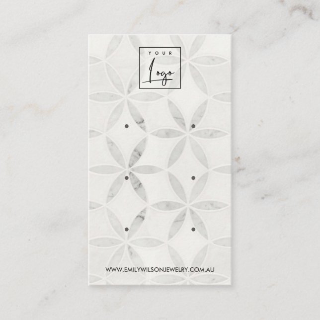 CARTE D'AFFICHAGE SOFT OFF WHITE FLORAL 3 STUD EAR (Devant)
