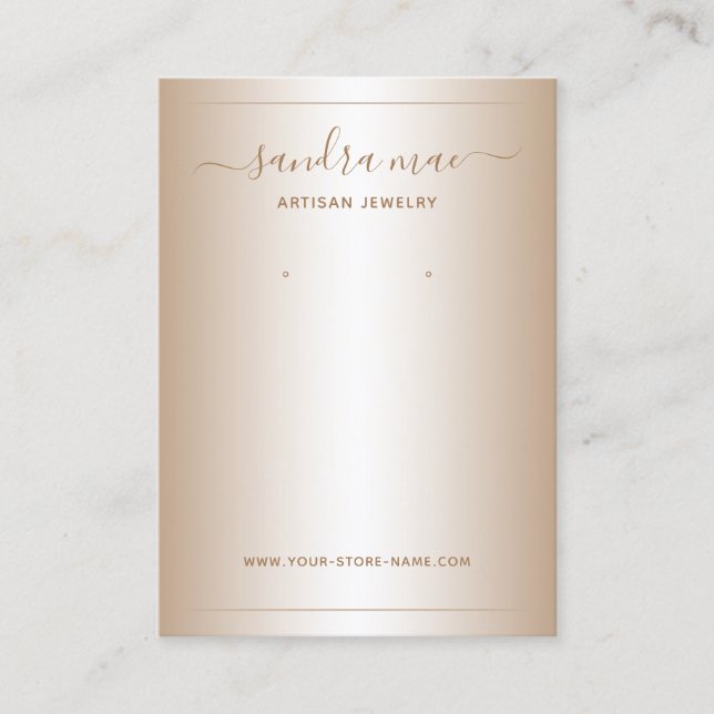 Carte d'affichage Taupe Beige Brown Ombre Bijoux (Devant)