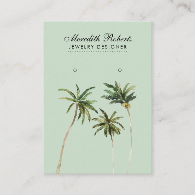 Carte d'affichage Tropical Palm Trees Bijoux (Devant)