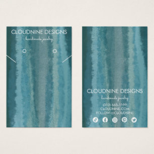 Carte d'affichage turquoise collier à oreille bleu