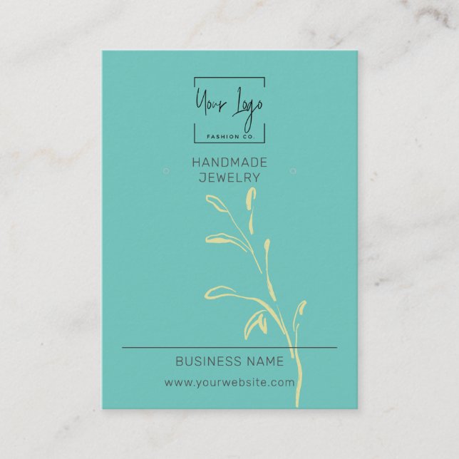 Carte d'affichage turquoise pour bijoux de mode QR (Devant)