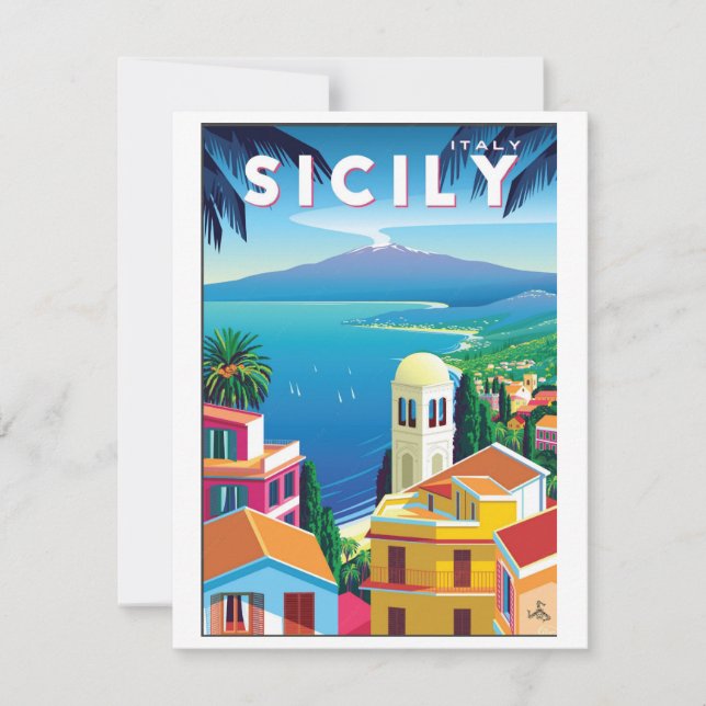 Carte d'affichage vintage Sicile - SICILIA (Devant)
