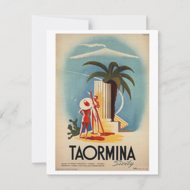 Carte d'affichage vintage Sicile - TAORMINA (Devant)