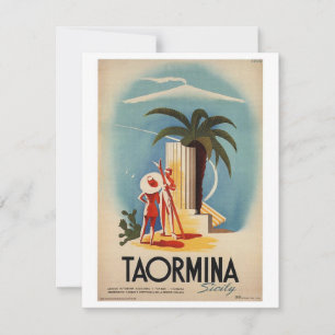 Carte d'affichage vintage Sicile - TAORMINA