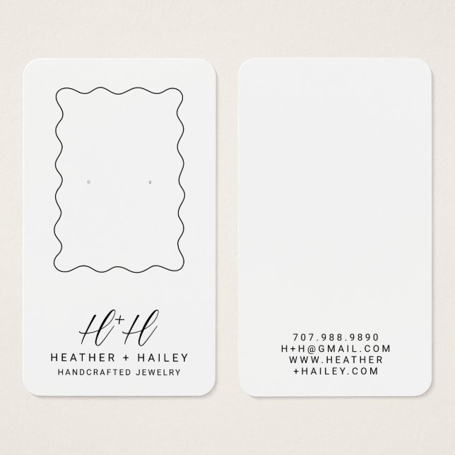 Carte d'affichage Whimsical Wavy Border (Devant & derrière)