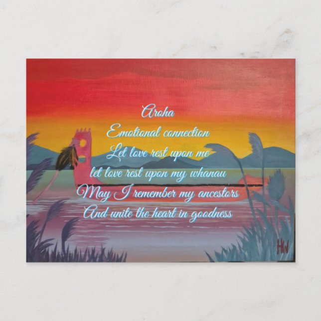 Carte d'affirmation aroha (amour) (Devant)