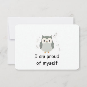 Carte d'Affirmation de la Chouette Sage Fière
