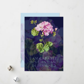 Carte d'affirmation de naissance avec fleurs