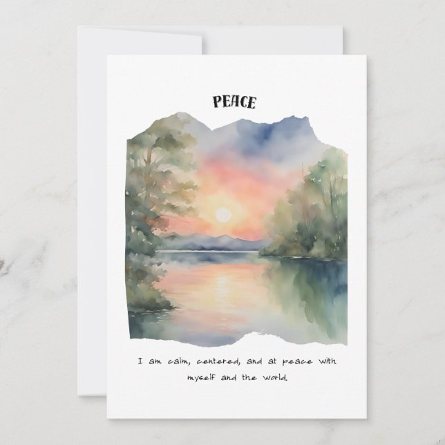 Carte d'affirmation paix et calme (Devant)