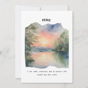 Carte d'affirmation paix et calme