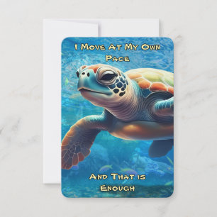 Carte d'affirmation quotidienne de la tortue de me