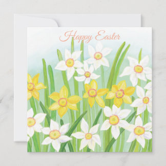 Carte Daffodiques jaunes et blancs Pâques