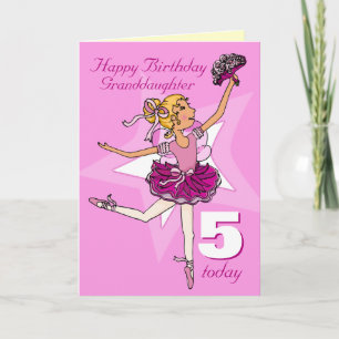 Carte d'âge de rose d'anniversaire de ballerine de