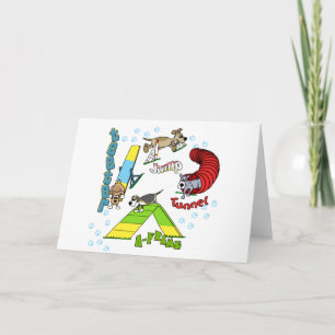 Carte d'agilité de chien de dessin