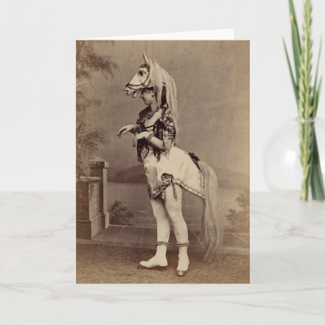 Carte Daguerréotype victorien/photo de costume de cheval (Devant)