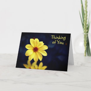 Carte Dahlia Jaune Élégante Fleur Pensée de Vous